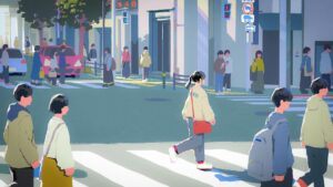 道を歩く人たち