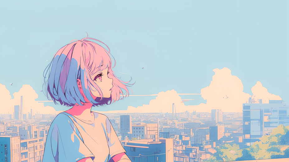 物思いに耽る女性